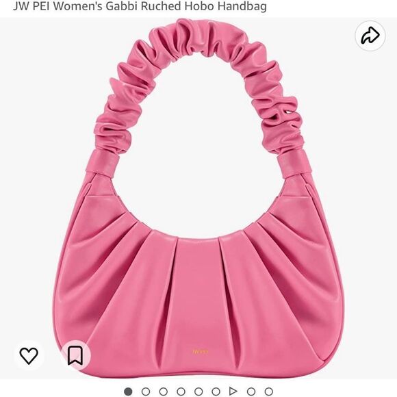 JW PEI pink womens gabbi ruched hobo handbag - Picture 7 of 7